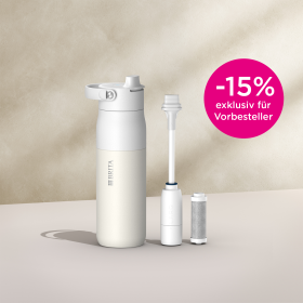 Eine BRITA LARQ iQ in Weiß mit 15% Deal-Störer