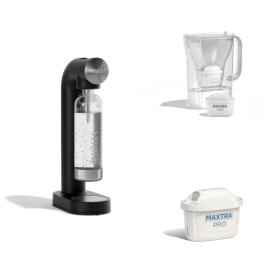 BRITA Sprudler Starter Set mit sodaTRIO und Style  Das BRITA Sprudler Starter Set bestehend aus sodaONE, Style und MAXTRA.