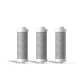 Drei LARQ Filter für die BRITA LARQ iQ nebeneinander.
