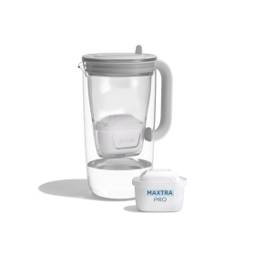 BRITA Tischwasserfilter Glas in grau Ein Tischwasserfilter aus Glas in der Farbe Grau