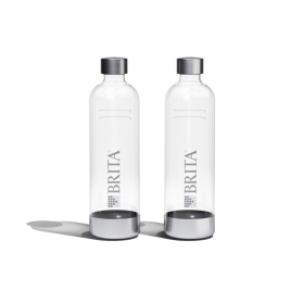Zwei BRITA Wassersprudler sodaONE Flaschen mit Edelstahlelementen 