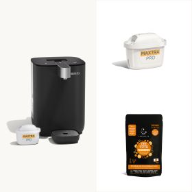Das BRITA Tealover Set bestehend aus BRIT Cube, MAXTRA und Teaballs.