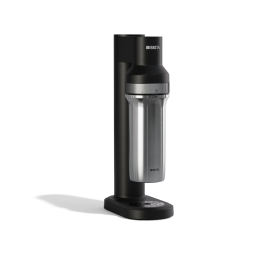 Schwarzer BRITA Wassersprudler sodaTRIO sprudelt Wasser Der schwarze BRITA Wassersprudler sodaTRIO sprudelt Wasser auf