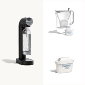 Das BRITA Sprudler Starter Set bestehend aus sodaONE, Style und MAXTRA.