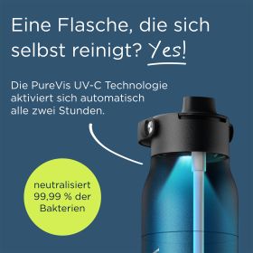 BRITA LARQ iQ Flasche mit UV-C Technologie zur Selbstreinigung.
