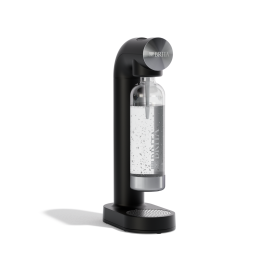 Schwarzer BRITA Wassersprudler sodaONE sprudelt Wasser Der schwarze BRITA Wassersprudler sodaONE sprudelt Wasser auf
