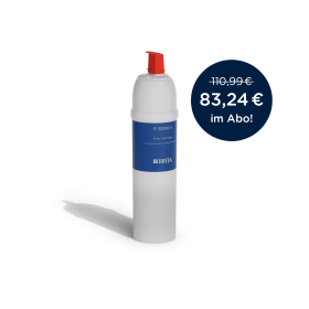 BRITA P 3000 vor einem weißen Hintergrund mit 15% Störer Eine BRITA P 3000 Filterkartusche vor einem weißen Hintergrund mit 15% Störer