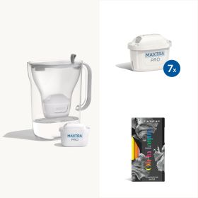 Das BRITA Basic Starter Set bestehend aus Style, MAXTRA und Ohlalaqua water flavour.